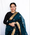 Green Cotton Silk Maheshwari Saree