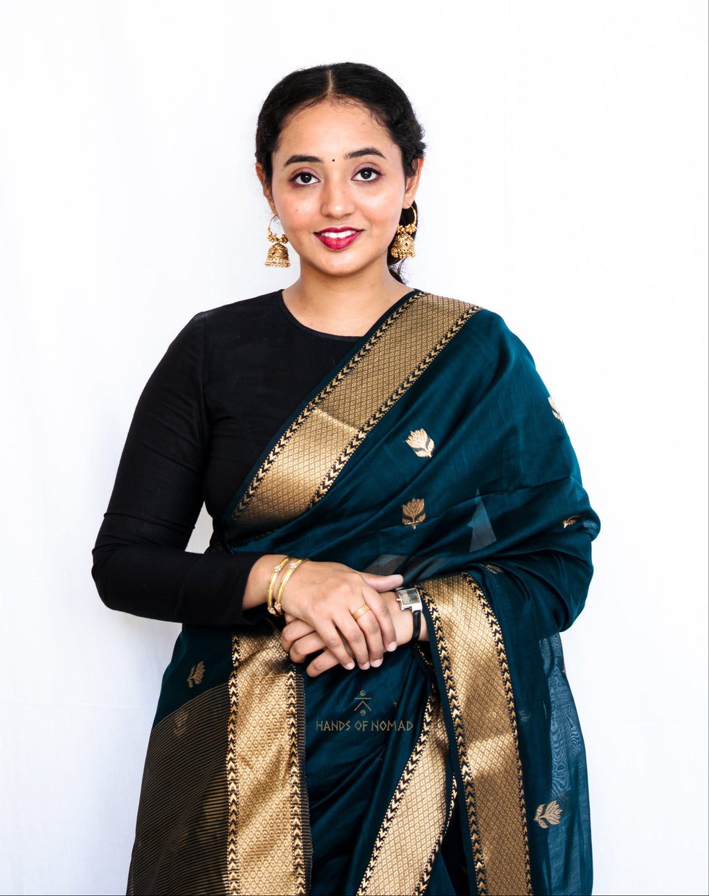 Green Cotton Silk Maheshwari Saree