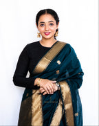Green Cotton Silk Maheshwari Saree