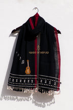 Guitar Musical black kala cotton stole