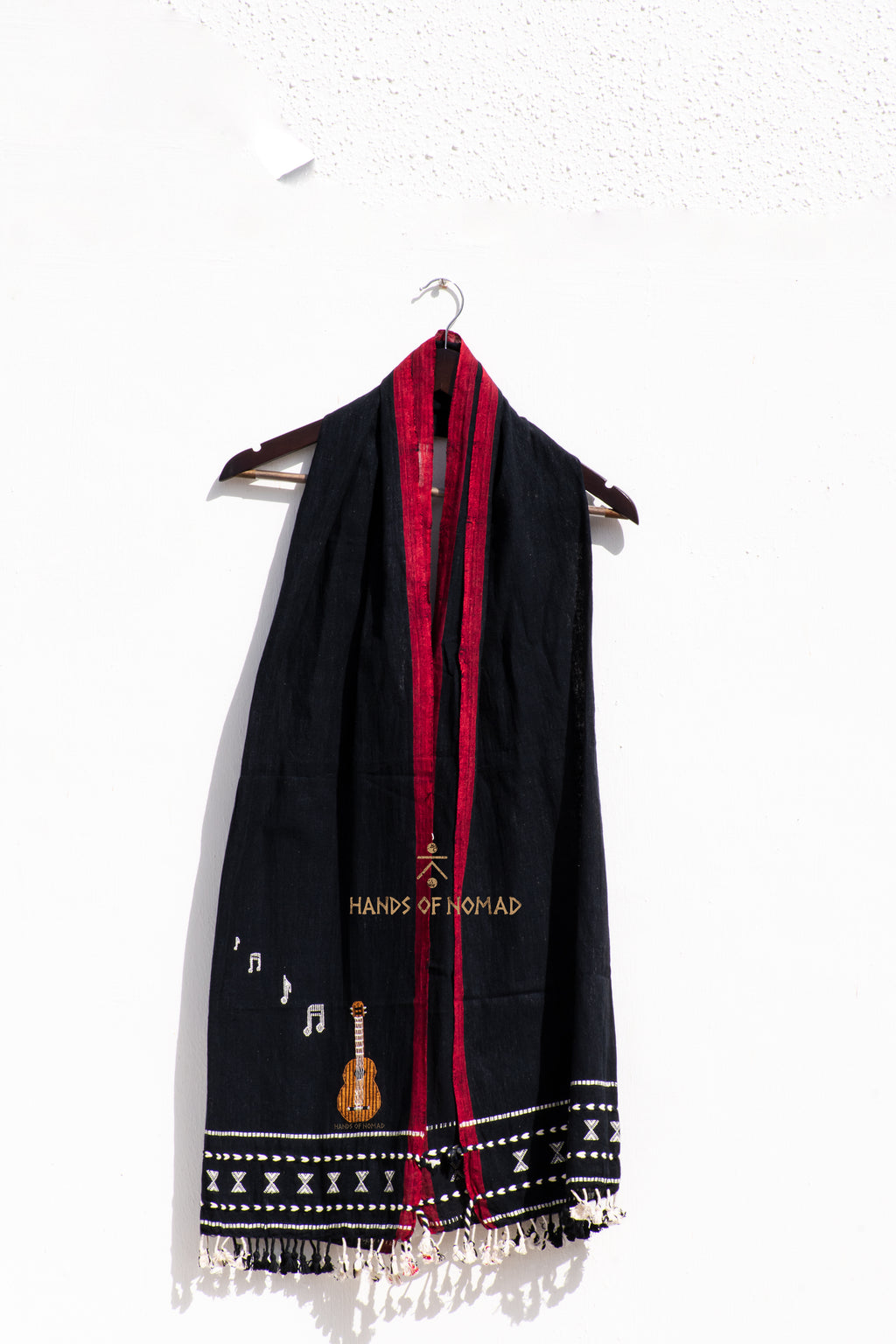 Guitar Musical black kala cotton stole
