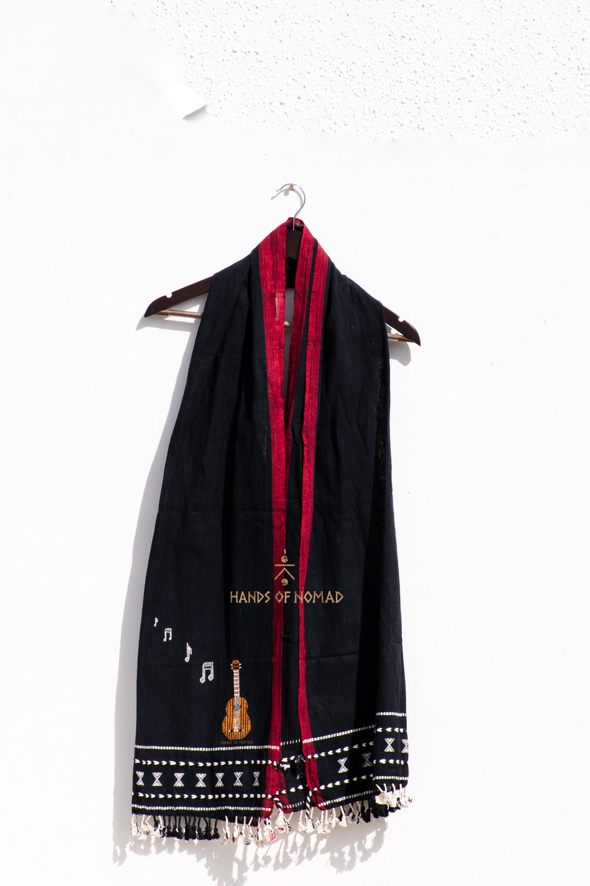 Guitar Musical black kala cotton stole
