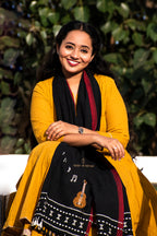 Guitar Musical black kala cotton stole