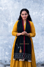 Guitar Musical black kala cotton stole