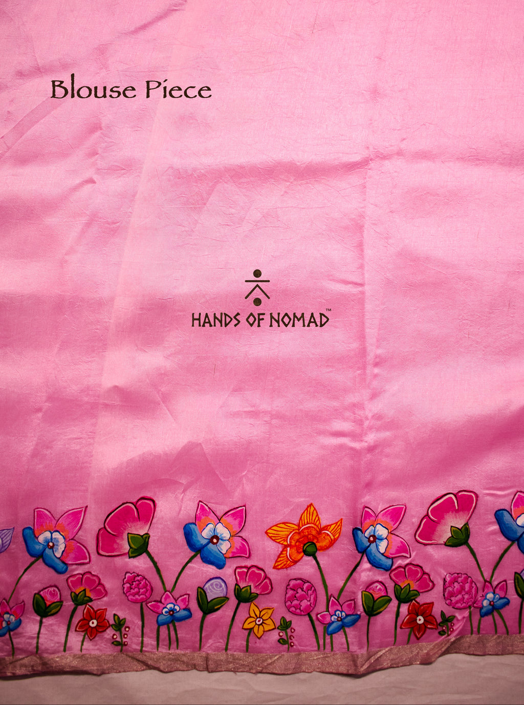 Light Pink Hand Painted Pichwai Silk Saree