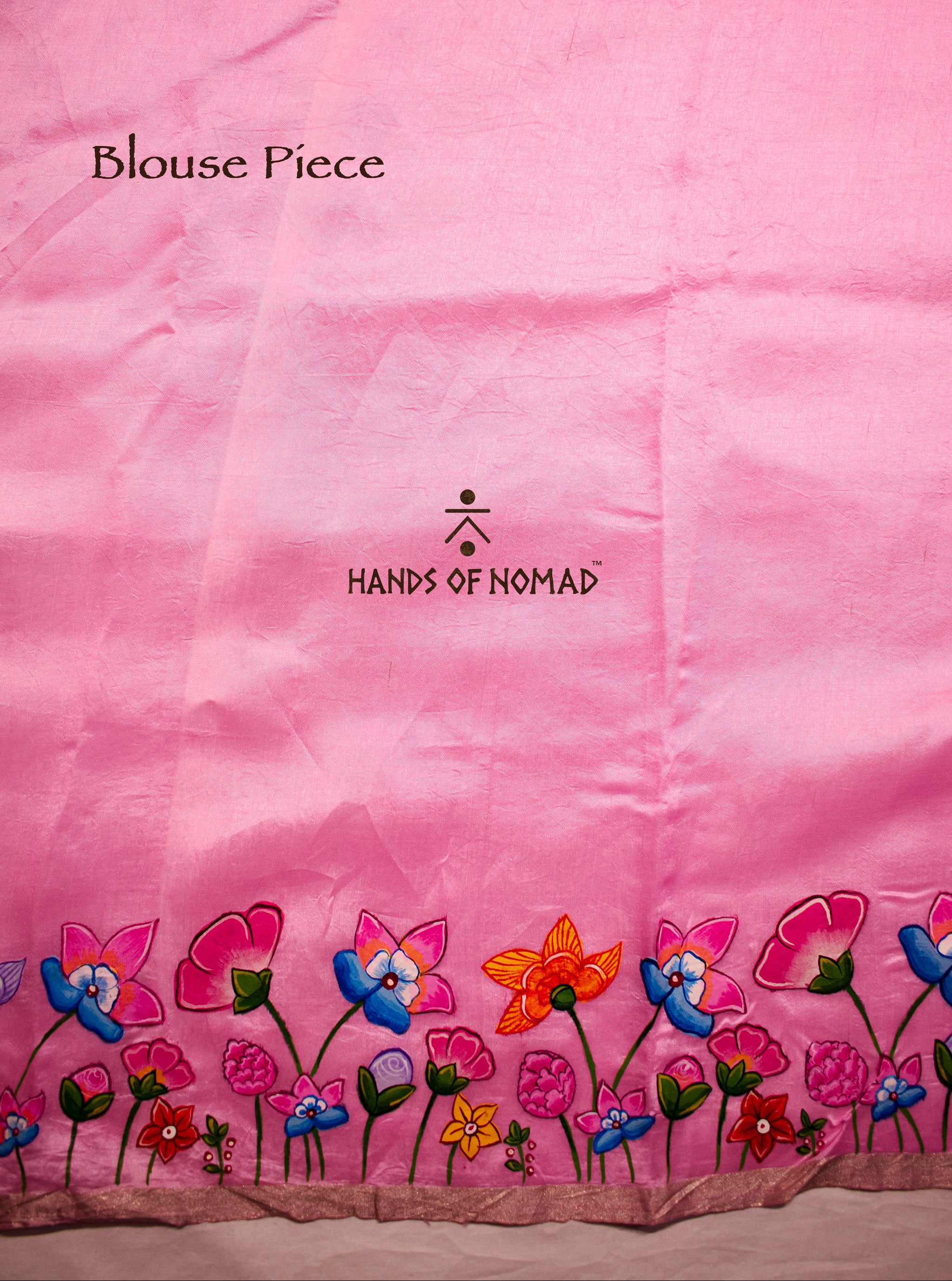 Light Pink Hand Painted Pichwai Silk Saree