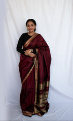 Maroon Banarasi Katan Silk Saree