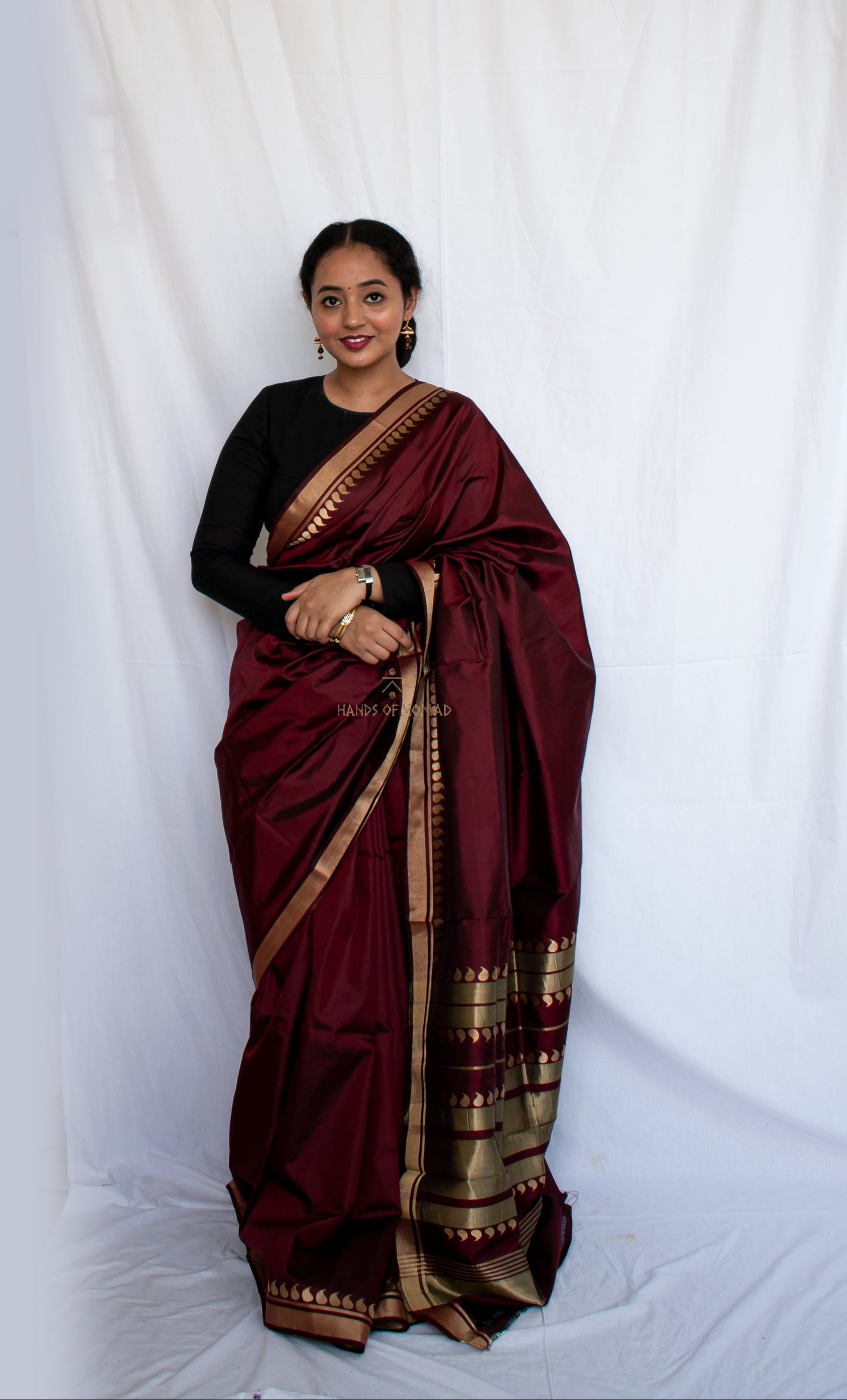 Maroon Banarasi Katan Silk Saree