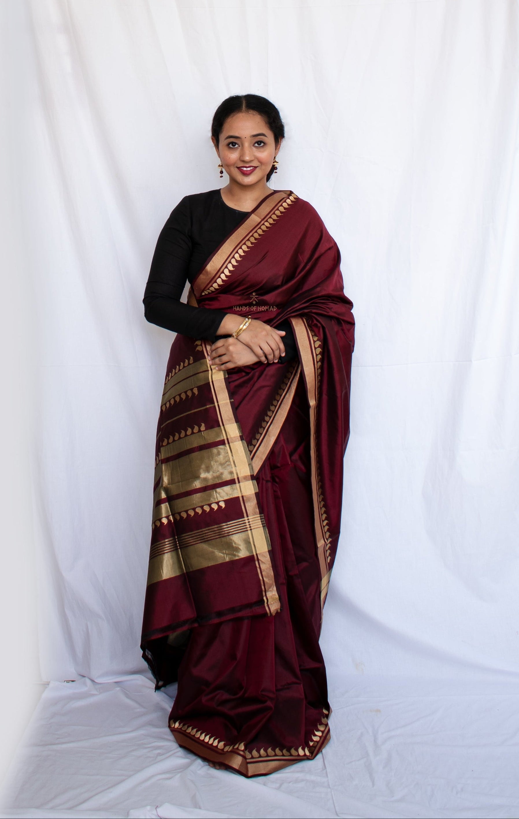 Maroon Banarasi Katan Silk Saree