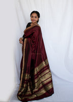 Maroon Banarasi Katan Silk Saree