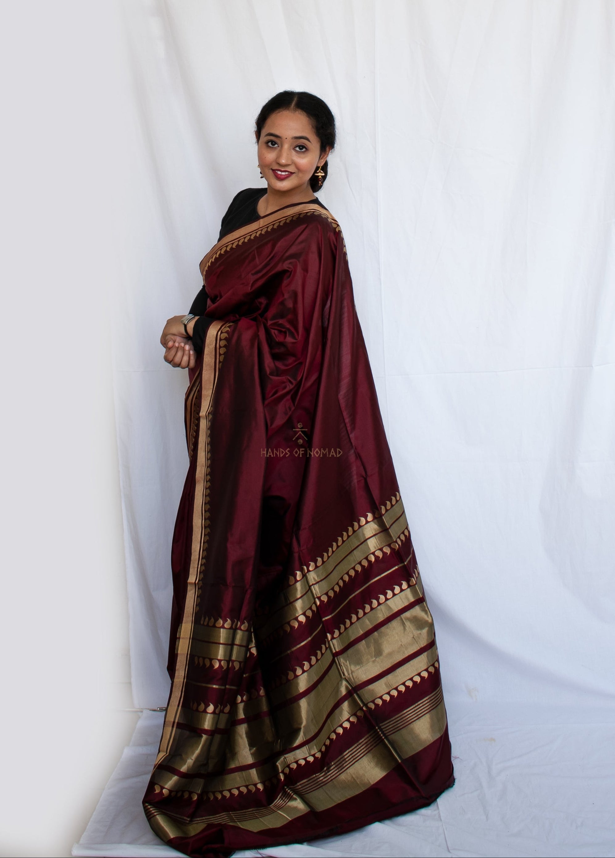Maroon Banarasi Katan Silk Saree