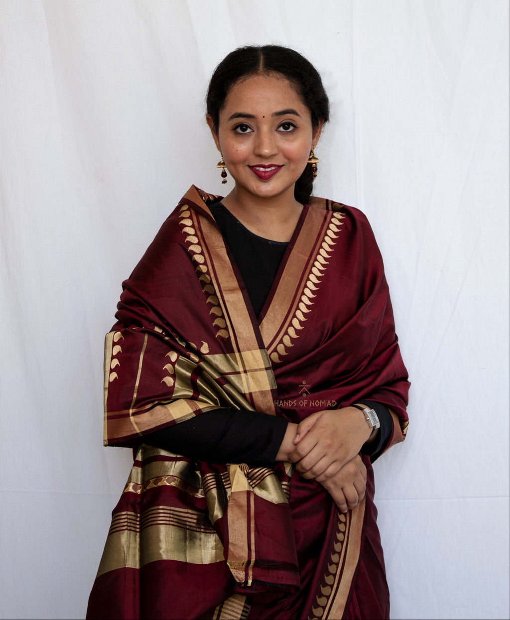 Maroon Banarasi Katan Silk Saree