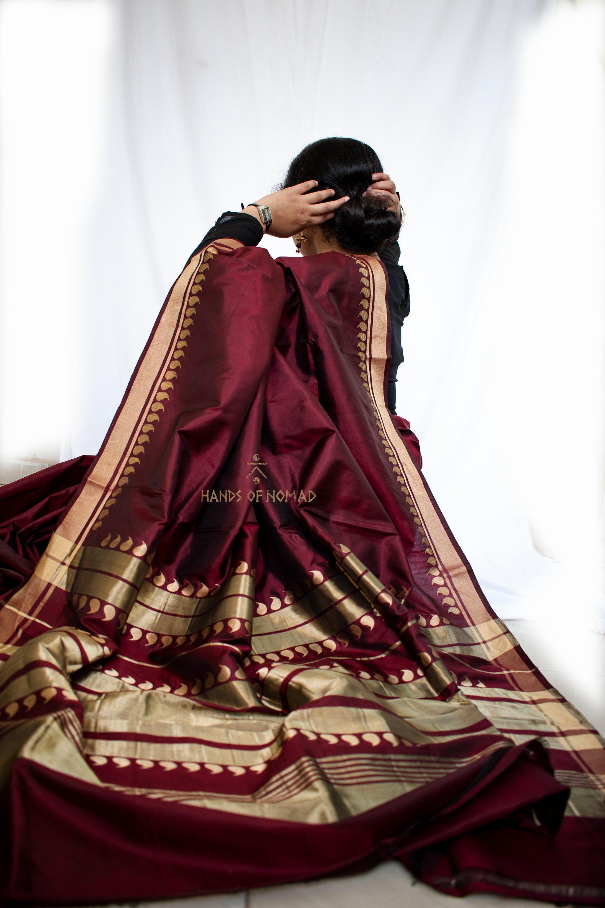 Maroon Banarasi Katan Silk Saree