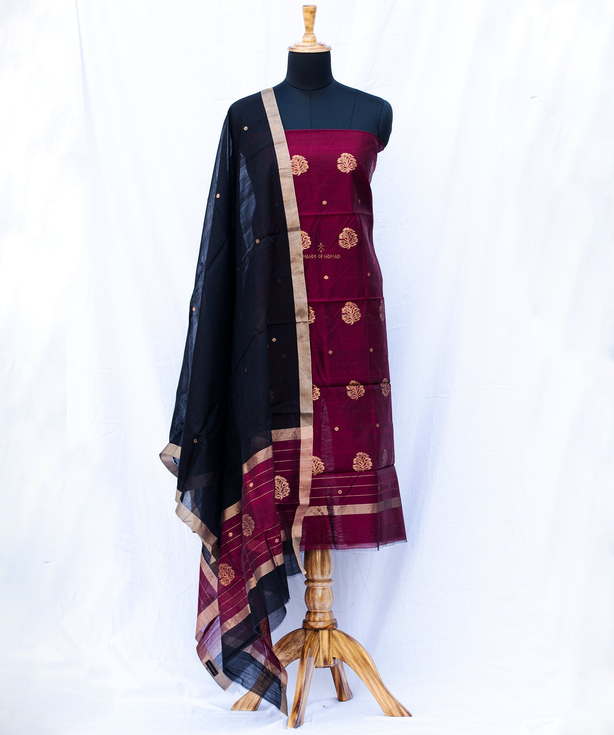 Maroon Chanderi Silk Suits