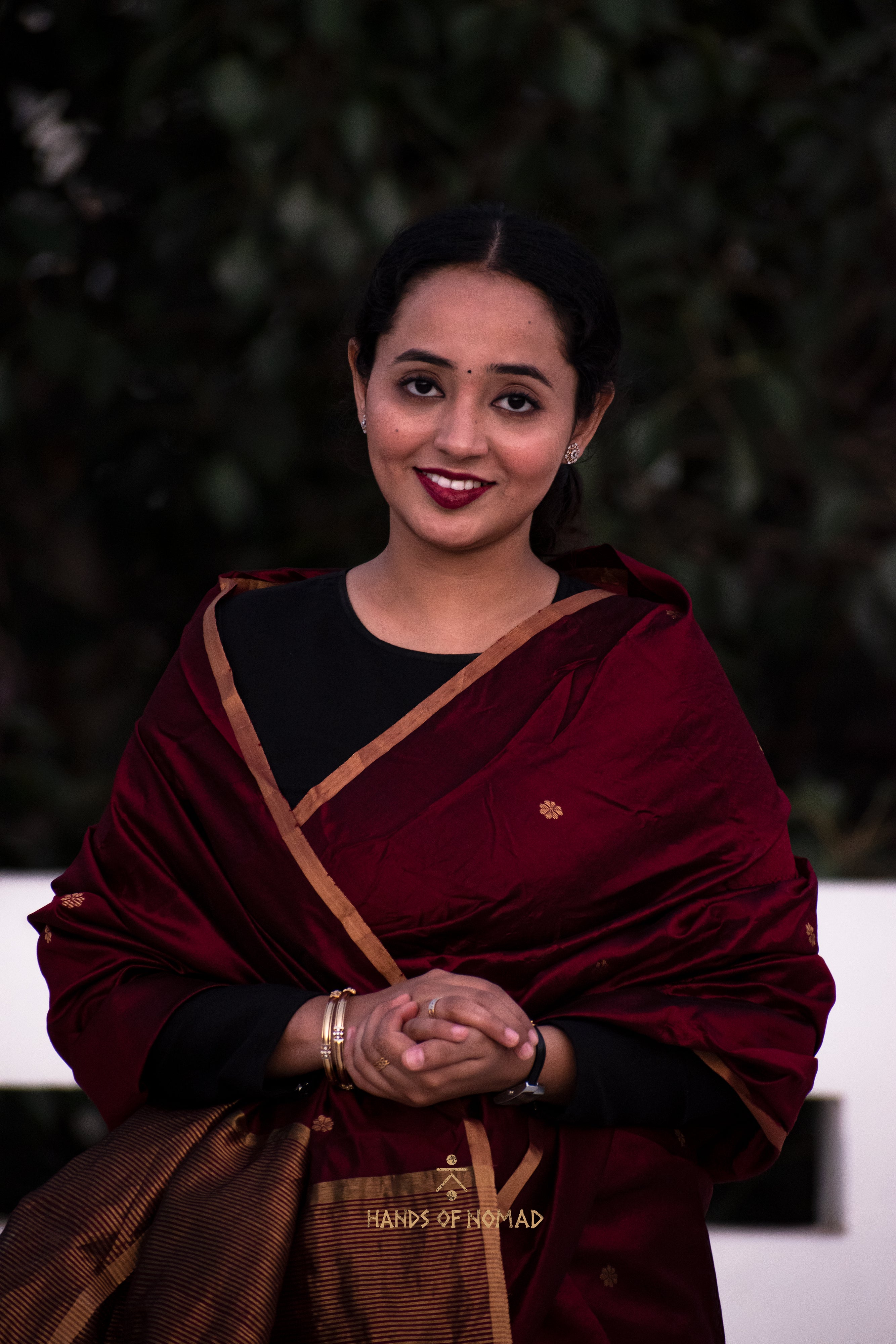 Maroon Silk Chanderi Saree