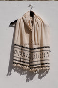 Musical White Cotton Stole