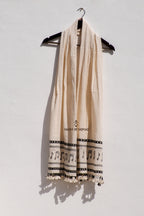 Musical White Cotton Stole