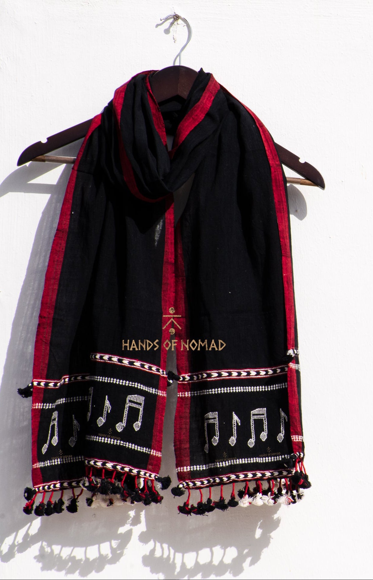 Musical black kala cotton stole