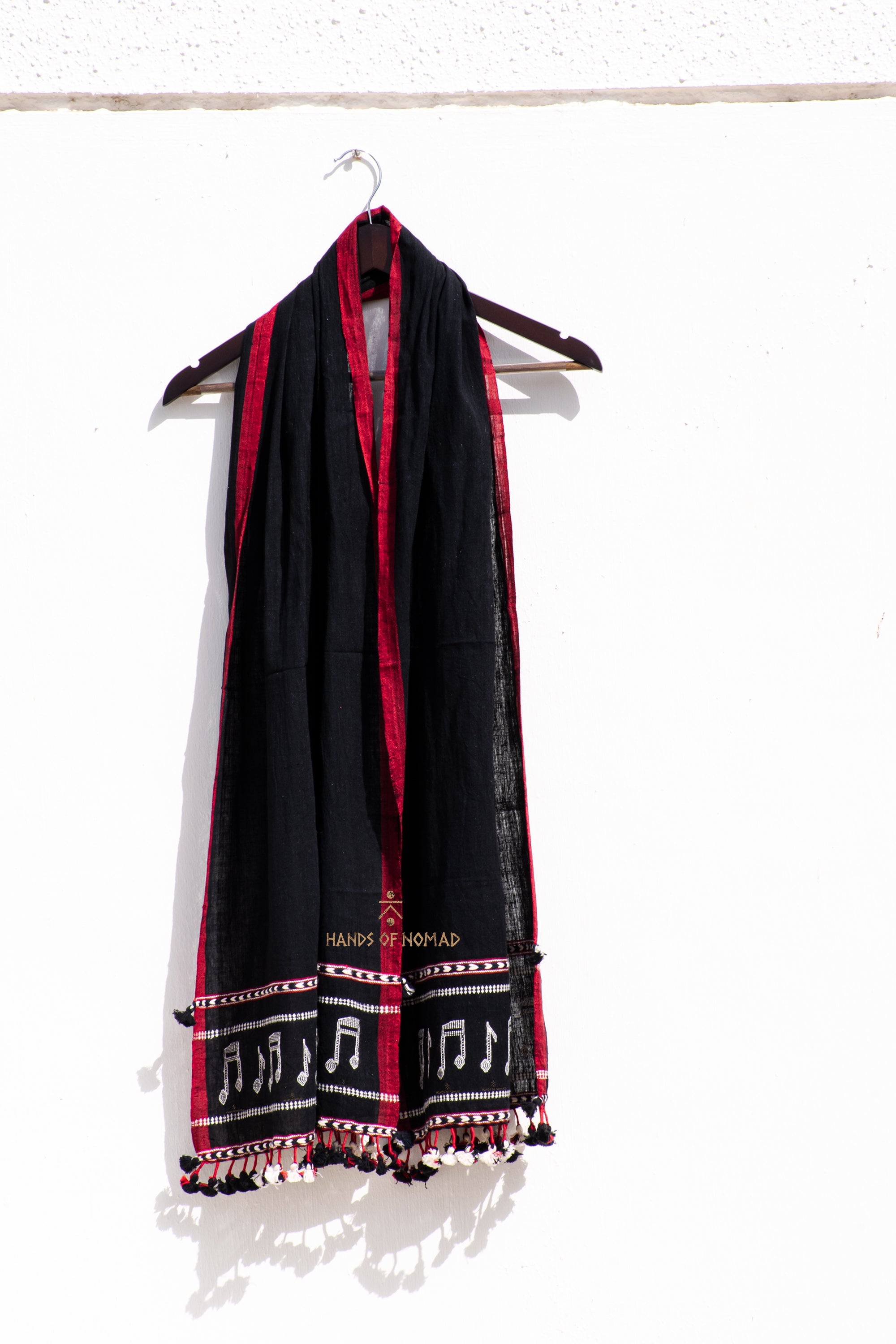 Musical black cotton stole