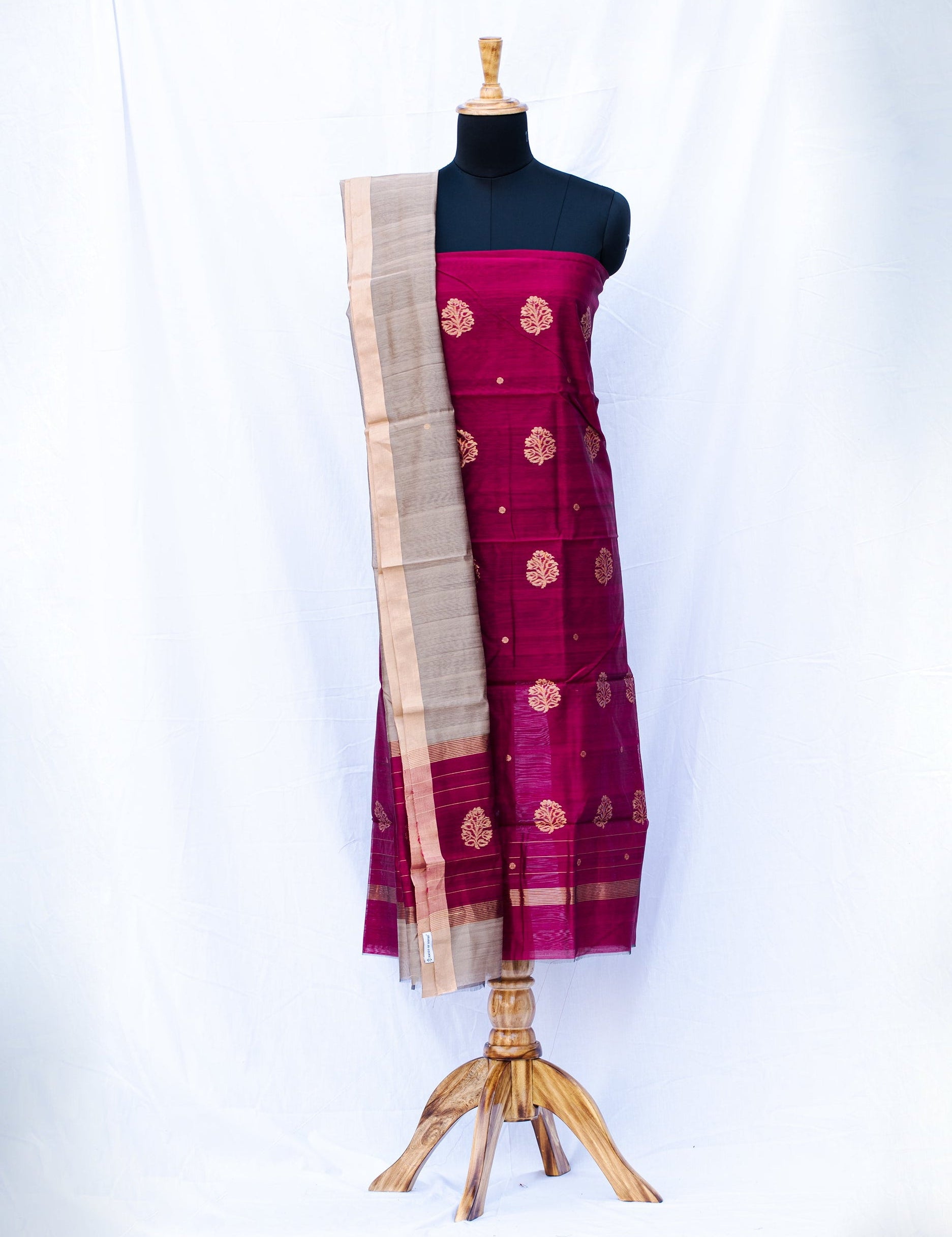 chanderi silk cotton dress material Pure Chanderi Cotton Banarasi Dress material The Handlooms