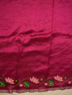 Pink Hand Painted Pichwai Silk Saree