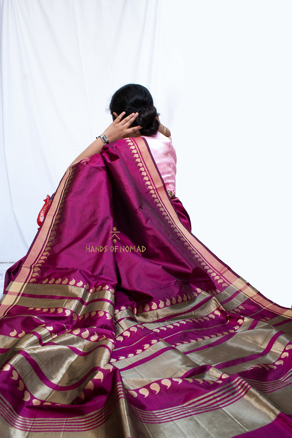 Pink Banarasi Katan Silk Saree