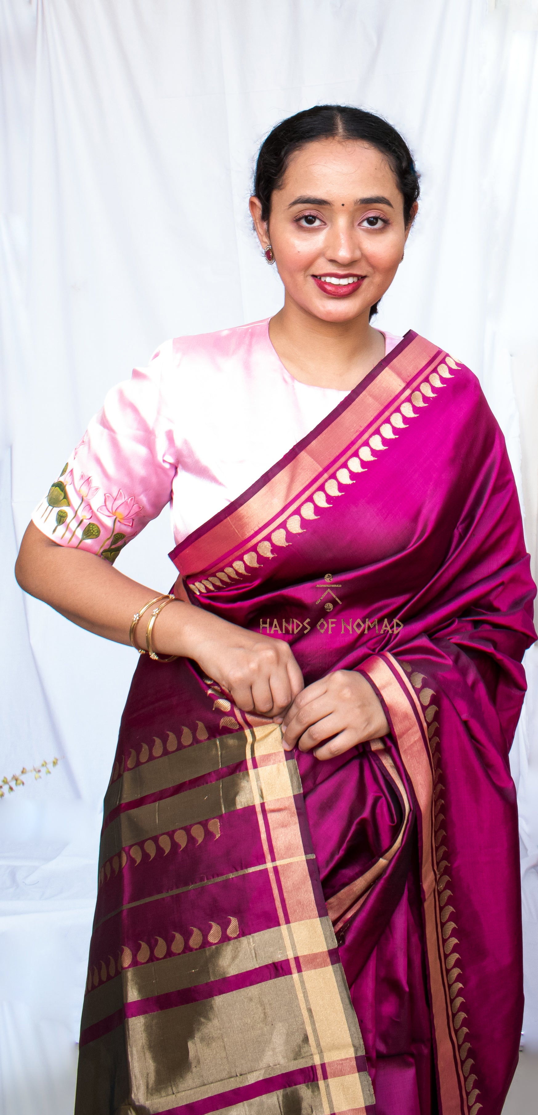 Pink Banarasi Katan Silk Saree