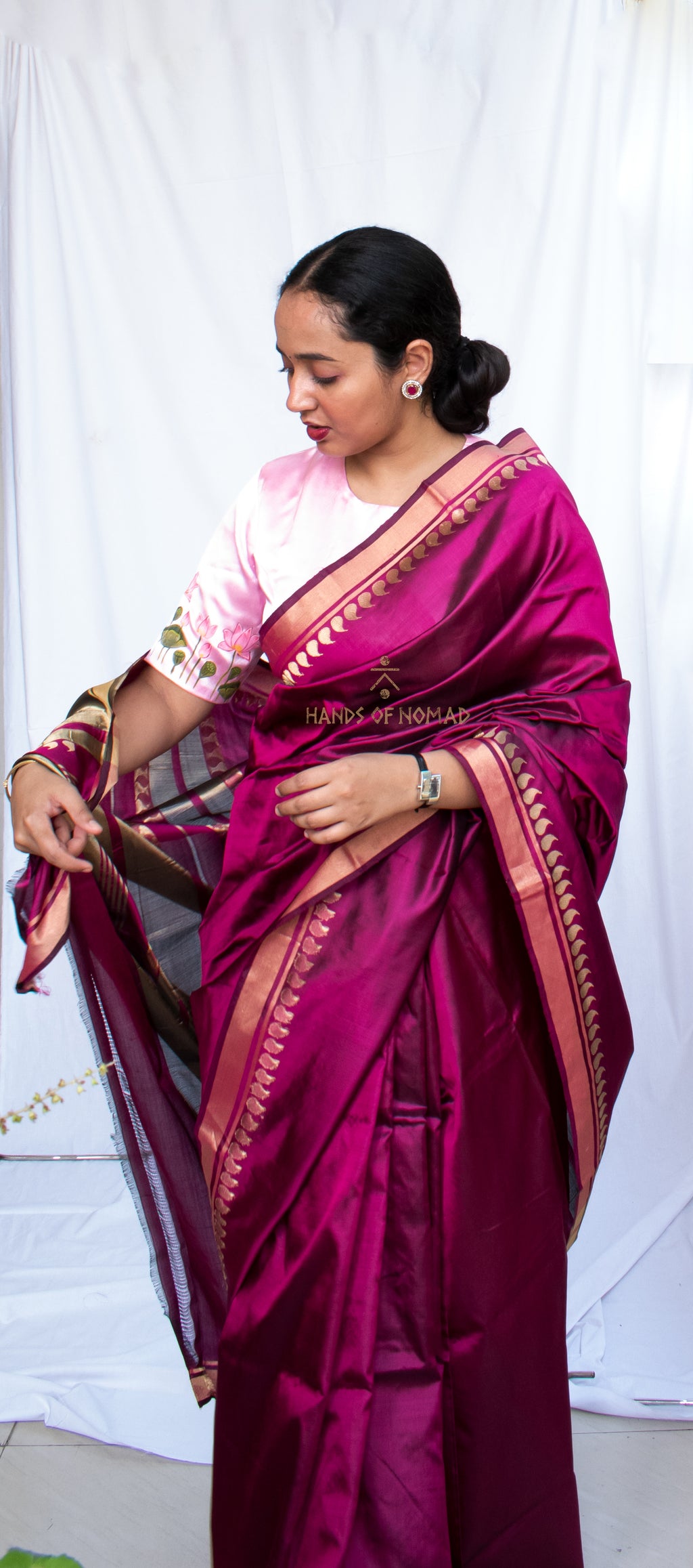 Pink Banarasi Katan Silk Saree