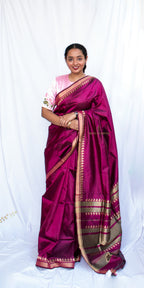 Pink Banarasi Katan Silk Saree