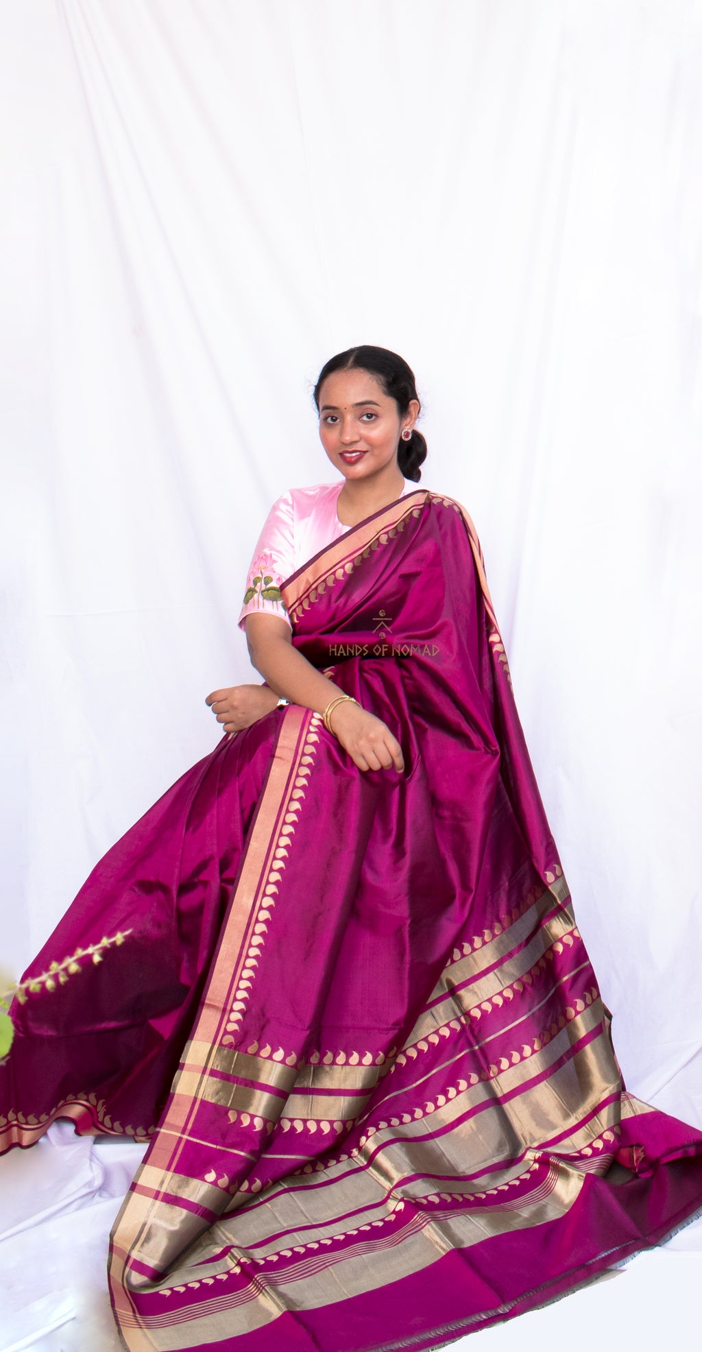 Pink Banarasi Katan Silk Saree