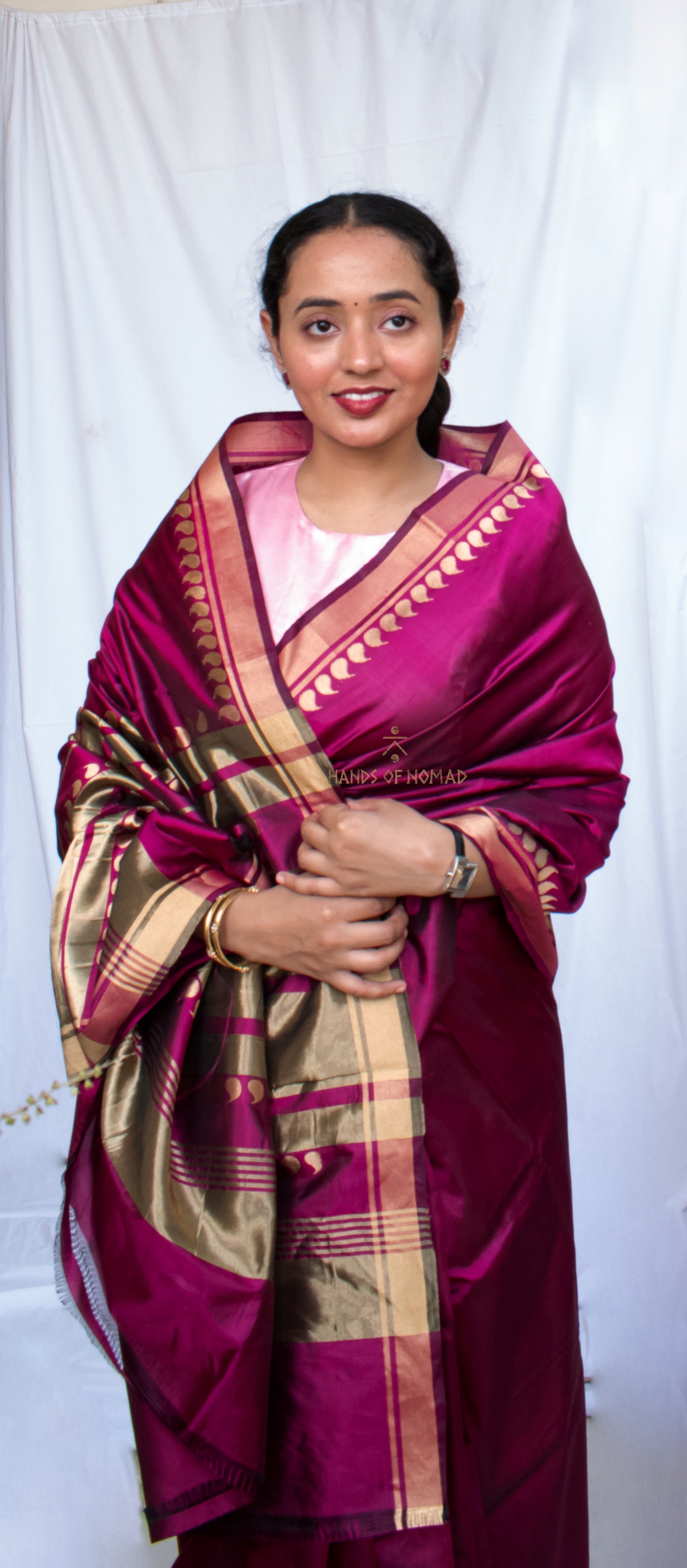 Pink Banarasi Katan Silk Saree