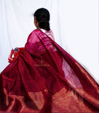 Pink stripes Cotton Silk Maheshwari Saree