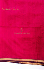 Pink stripes Cotton Silk Maheshwari Saree
