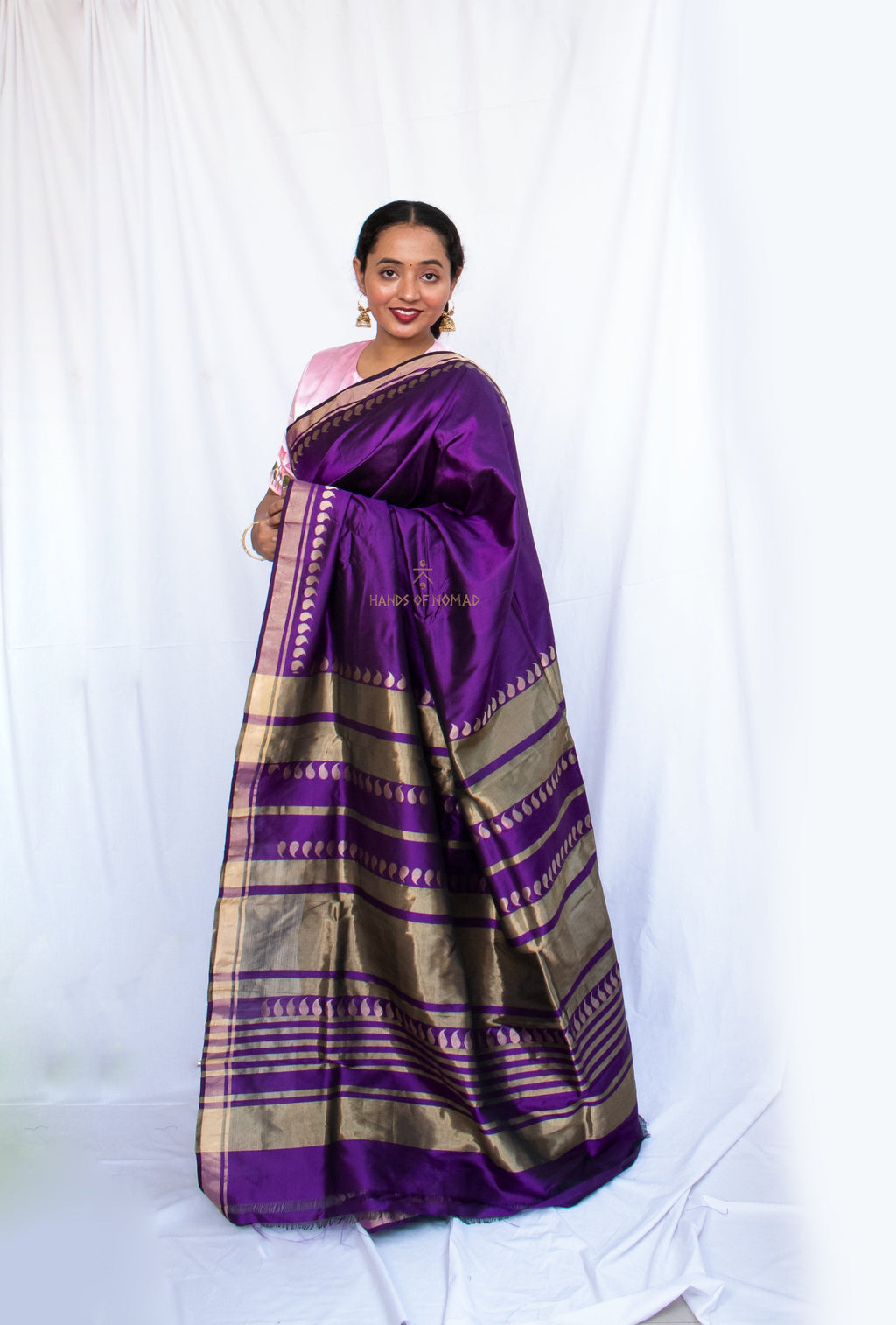 Purple Banarasi Katan Silk Saree