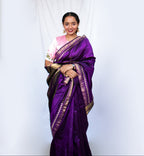 Purple Banarasi Katan Silk Saree