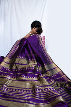 Purple Banarasi Katan Silk Saree