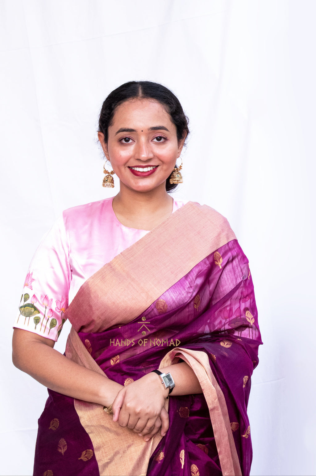 Purple Chanderi Cotton Silk Saree