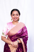 Purple Chanderi Cotton Silk Saree