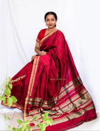 Red Banarasi Katan Silk Saree