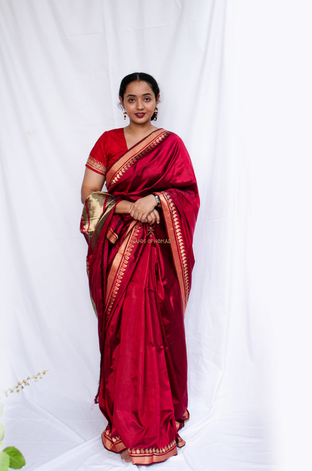 Red Banarasi Katan Silk Saree