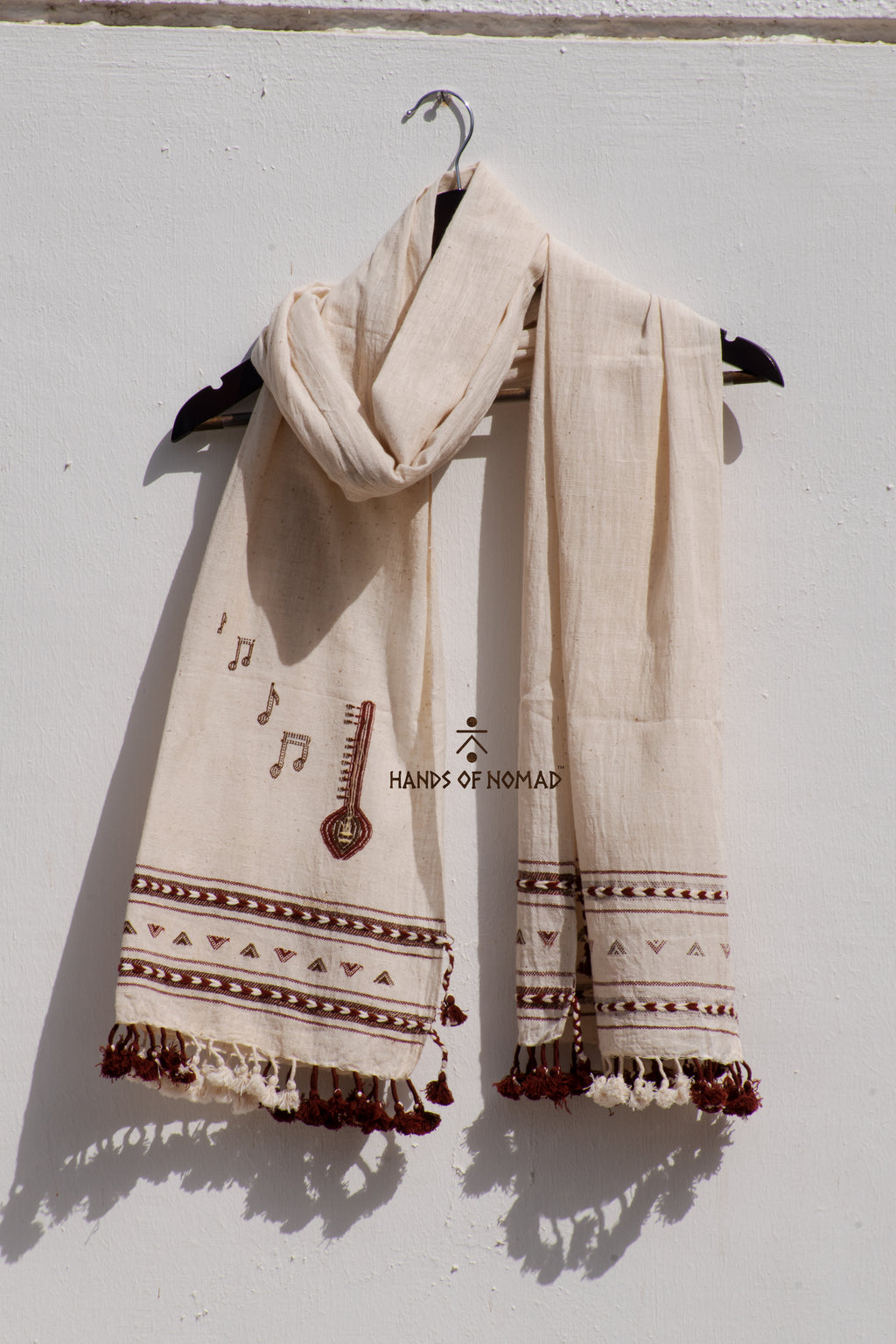 Sitar white cotton stole