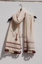 Sitar white cotton stole