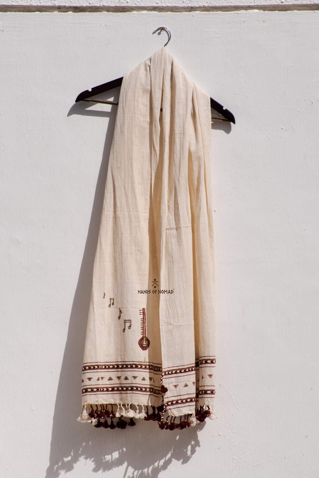 Sitar white cotton stole