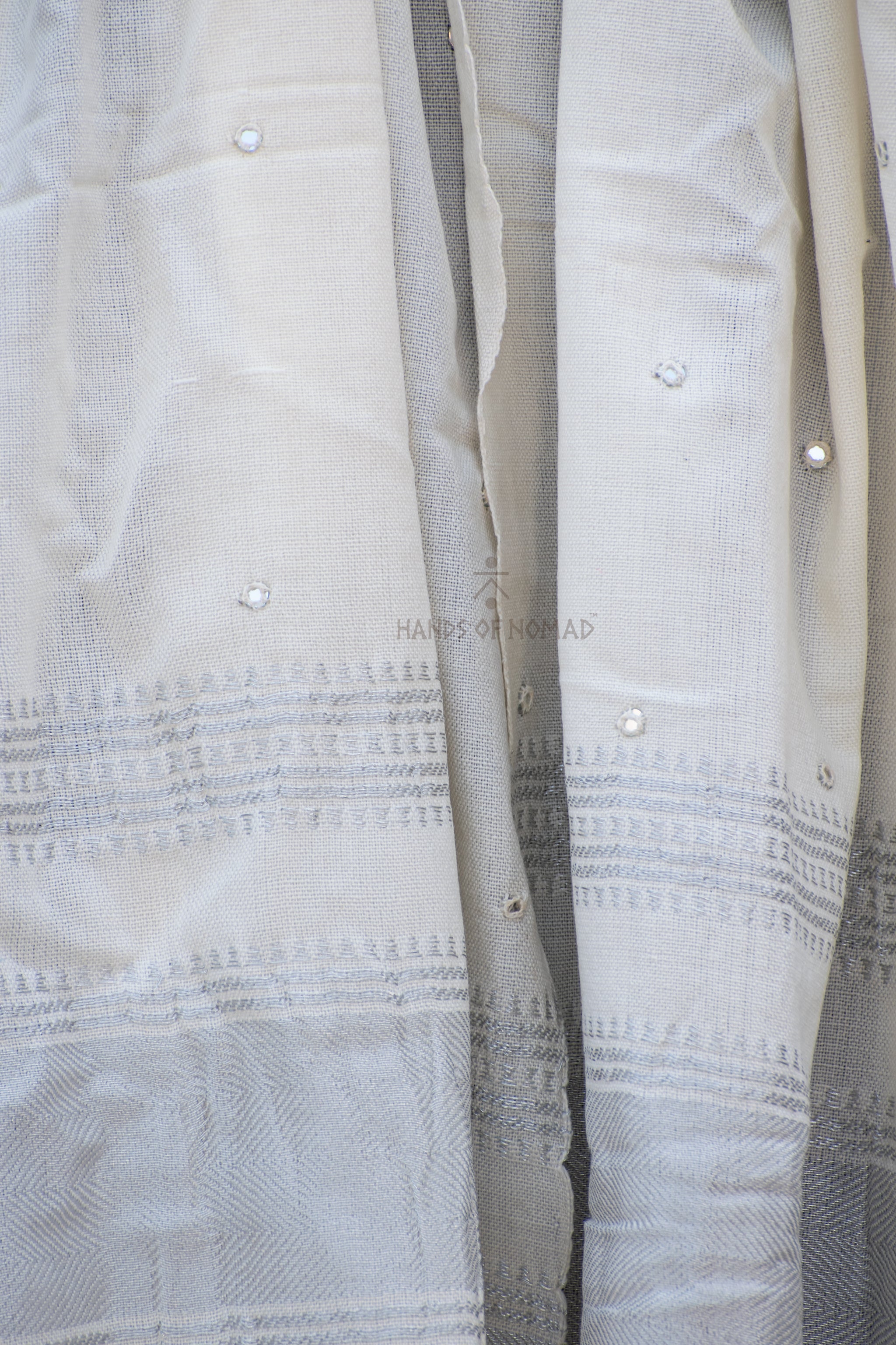 White Bhujodi Woolen Shawl