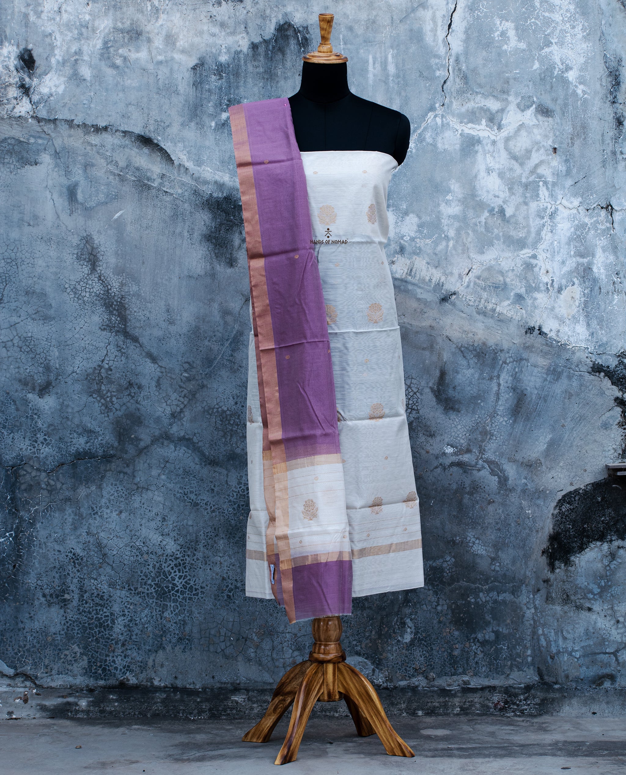 White Chanderi Silk Suits