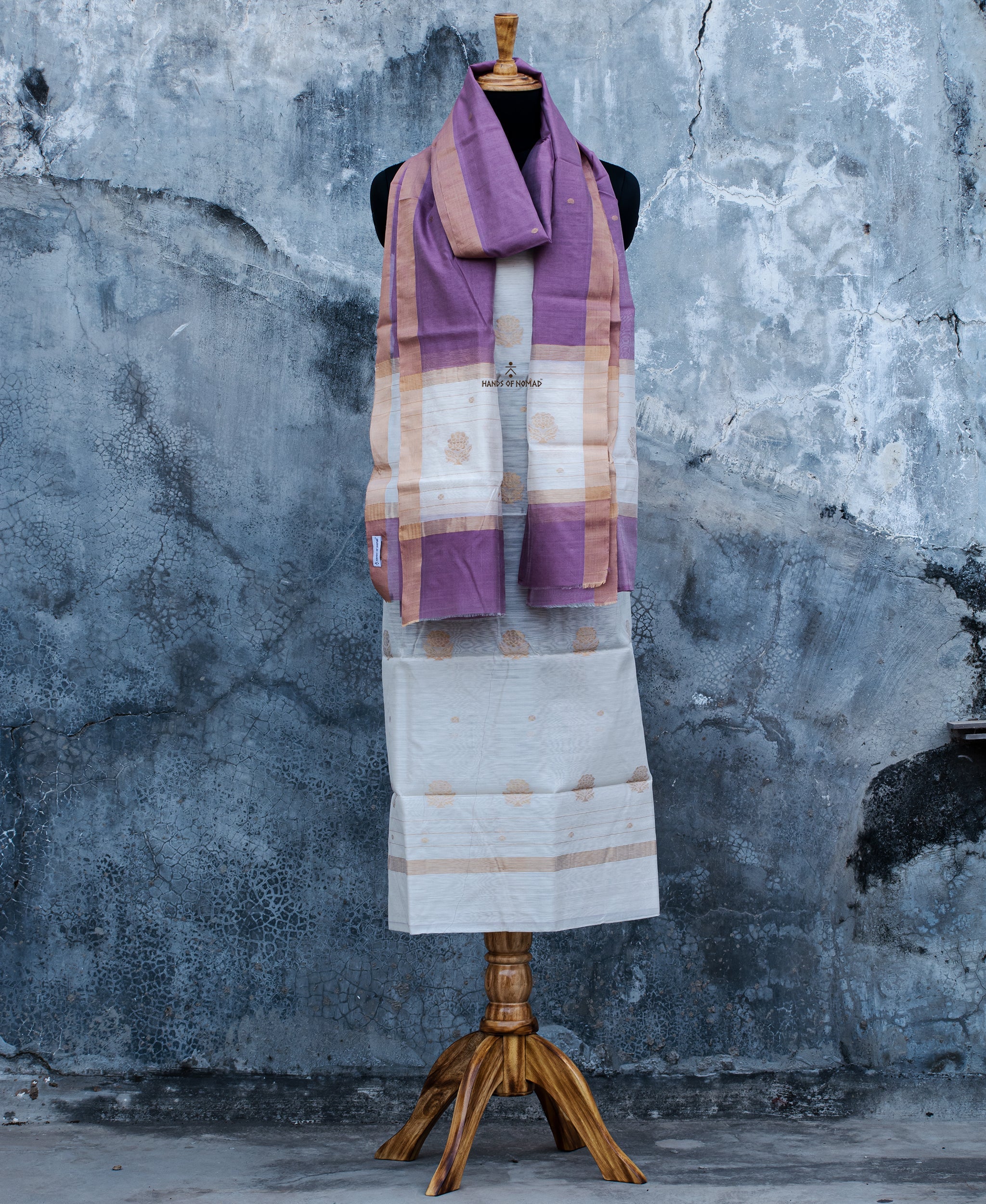 White Chanderi Silk Suits