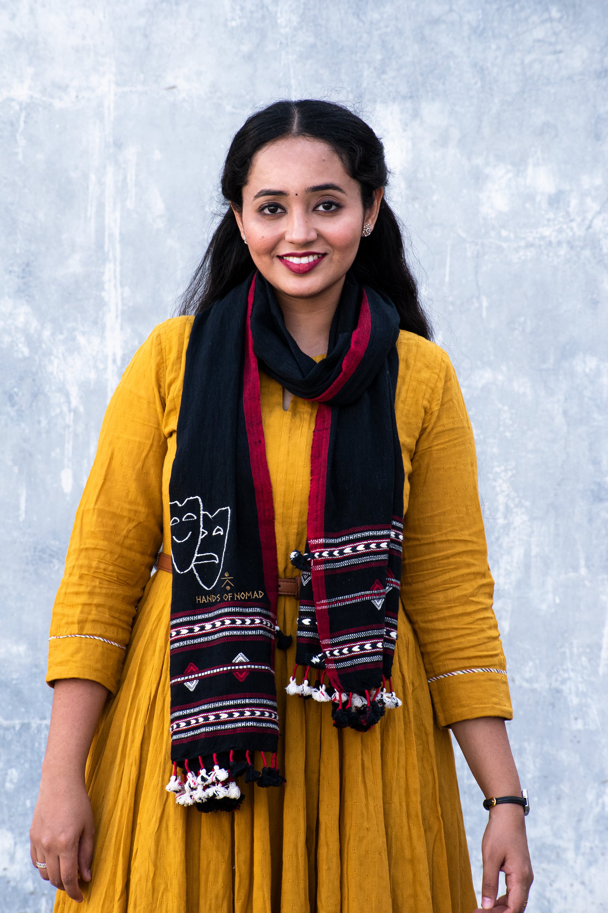 Theater black kala cotton stole